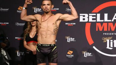 Leandro Higo enfrenta Nikita Mikhailov no Bellator 298. Foto: Divulgação